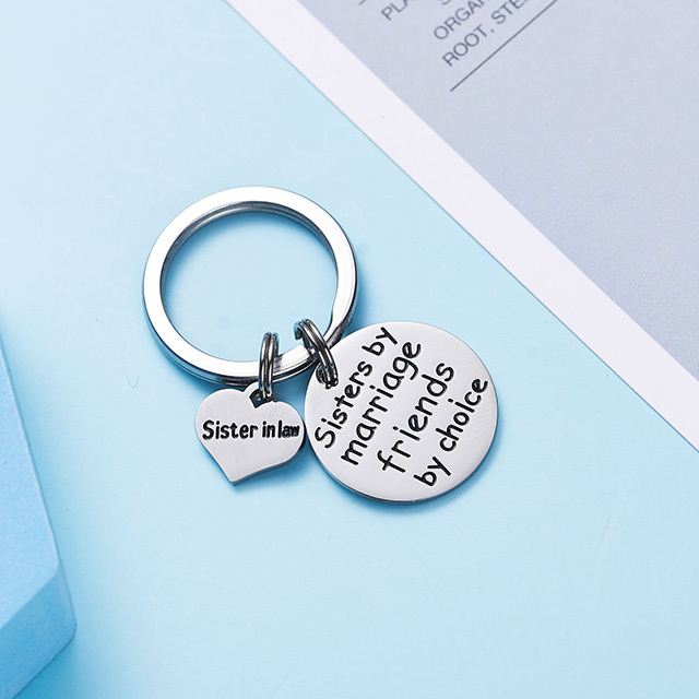 LParkin Sister in Law Gift Sister by Marriage Friends by Choice Keychain Jewelry