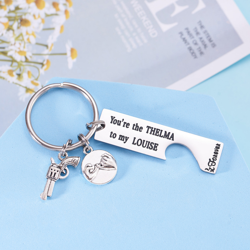 LParkin You are The Thelma to My Louise Best Friends Keychains Moving Away Gift Friendship Jewelry Thelma and Louise Keychain Set