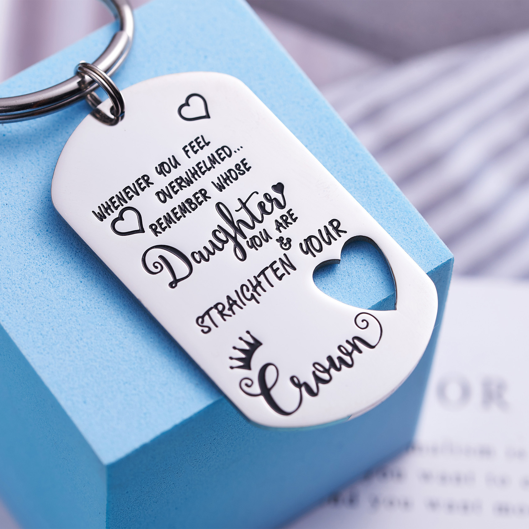 LParkin Inspirational Gifts Women Bracelet Whenever You Feel Overwhelmed Remember Whose Daughter Granddaughter 3/8” 6” Stainless Steel Polished Finish