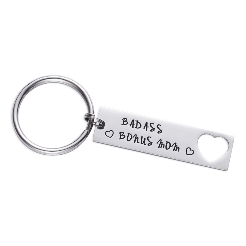 LParkin Step Mom Keychain Badass Bonus Mom Gift Step Mother