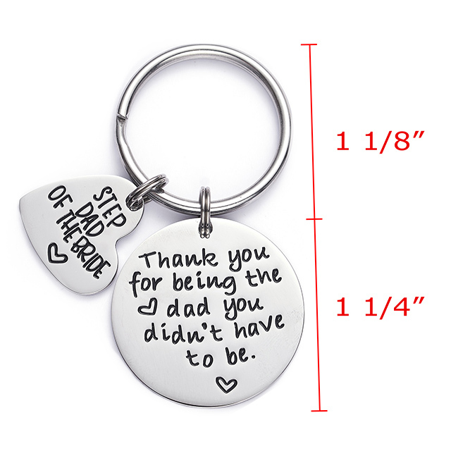 LParkin Step Dad of The Bride Gift Thank You for Being The Dad You Didn’t Have to Be Keychain Stainless Steel