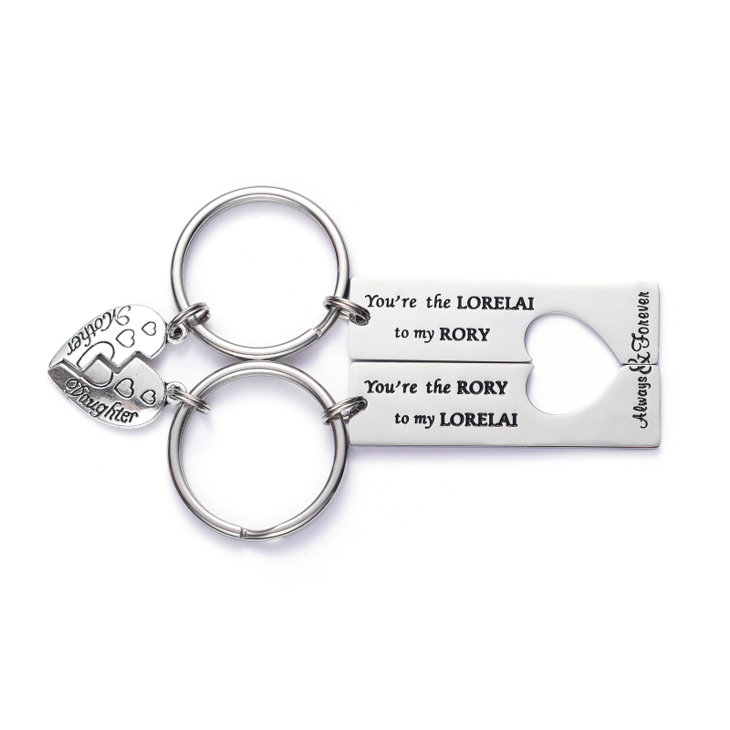 LParkin Gilmore Girls Merchandise Mother Daughter Gifts Jewelry You are The Lorelai to My Rory Best Friend Keychain Set Broken Heart Chain