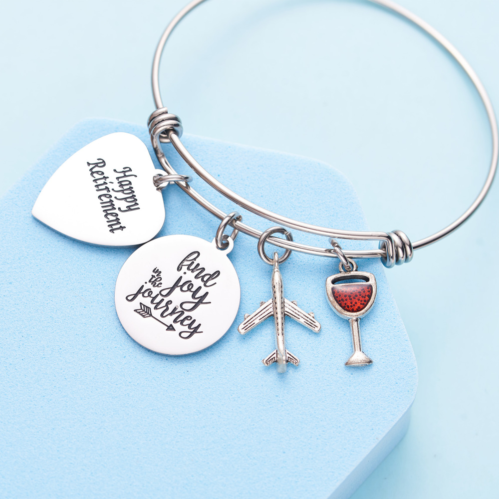 LParkin Retirement Gifts for Women Happy Retirement Bracelet Find Joy in The Journey Congratulations Retirement Gift Happy Retirement Bracelet