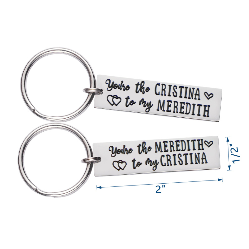 LParkin Your Crazy Matches My Crazy Couples Keychain Set Meredith to My Cristina Inspired Keychain Set Best Friends Keychains for 2