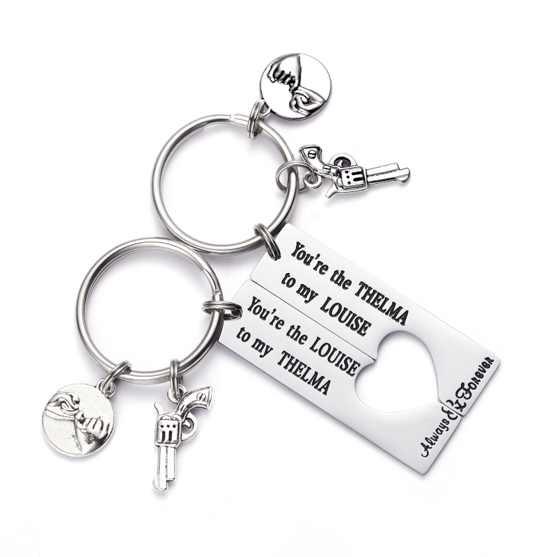 LParkin You are The Thelma to My Louise Best Friends Keychains Moving Away Gift Friendship Jewelry Thelma and Louise Keychain Set