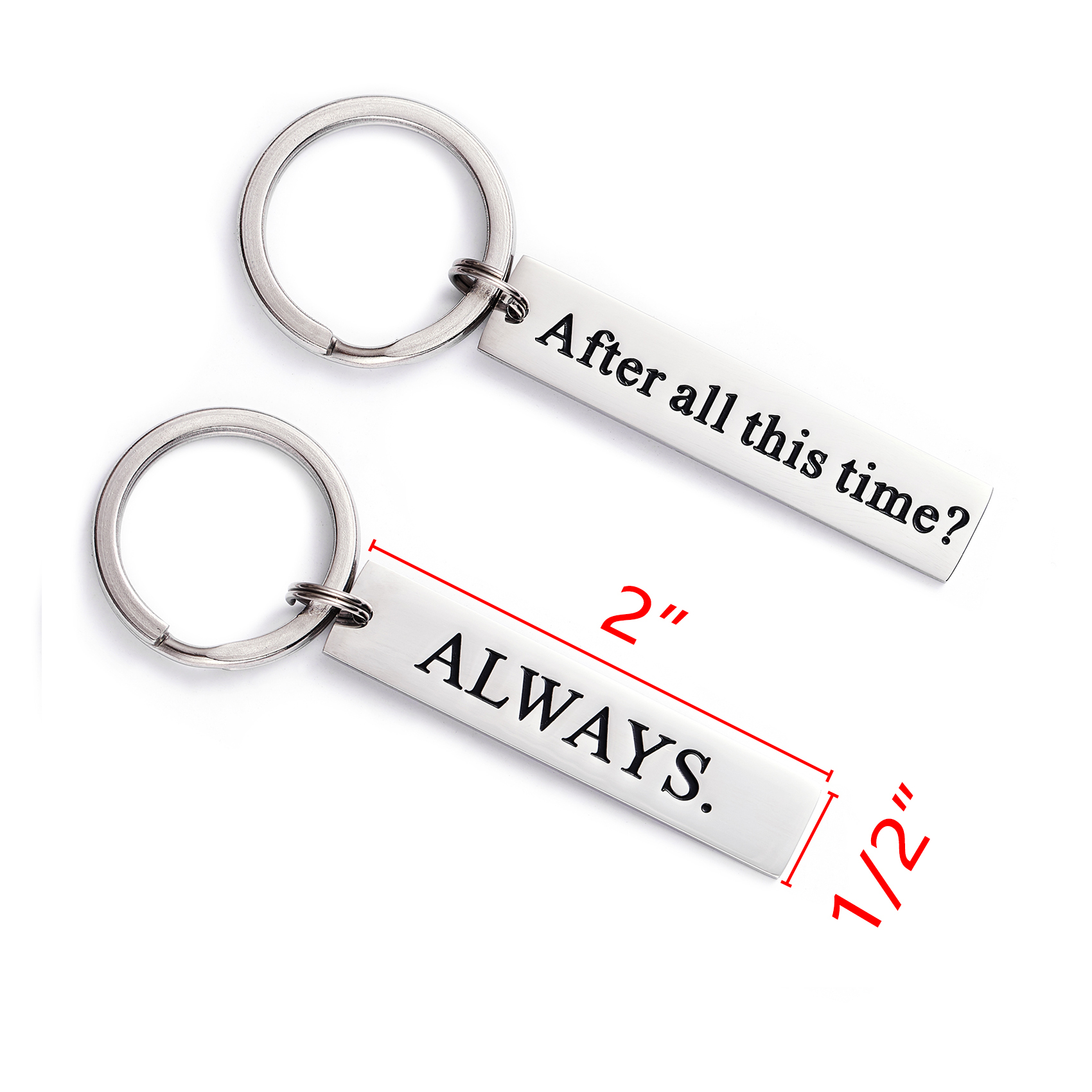 LParkin Time After Time Keychain After All This Time and Always Keychain Set Couples Jewelry