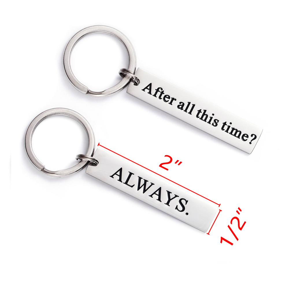LParkin Time After Time Keychain After All This Time and Always Keychain Set Couples Jewelry