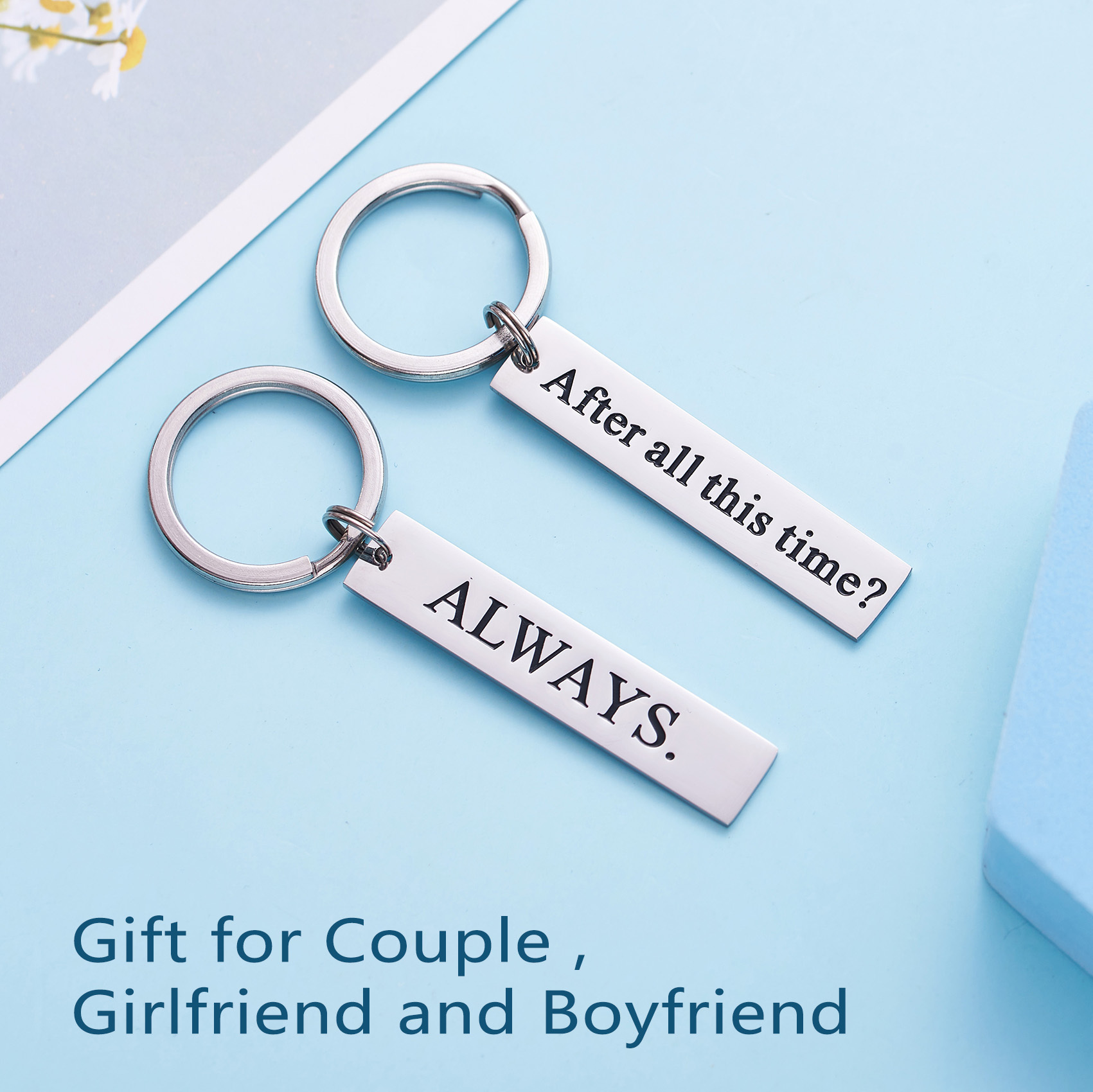 LParkin Time After Time Keychain After All This Time and Always Keychain Set Couples Jewelry