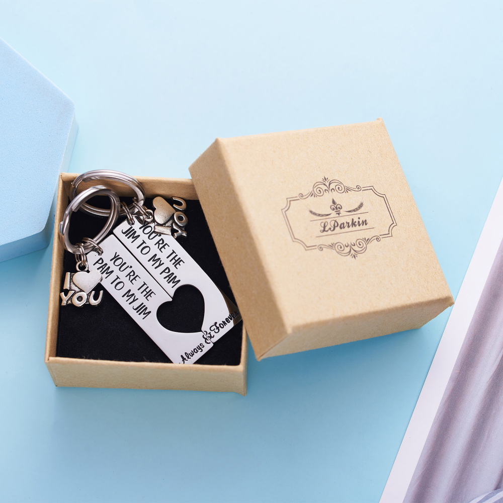 LParkin The Office Keychain Pam and Jim Keychain You are The Pam to My Jim Keychain Set The Office TV Show Inspired Boyfriend Girlfriend Couples Gift