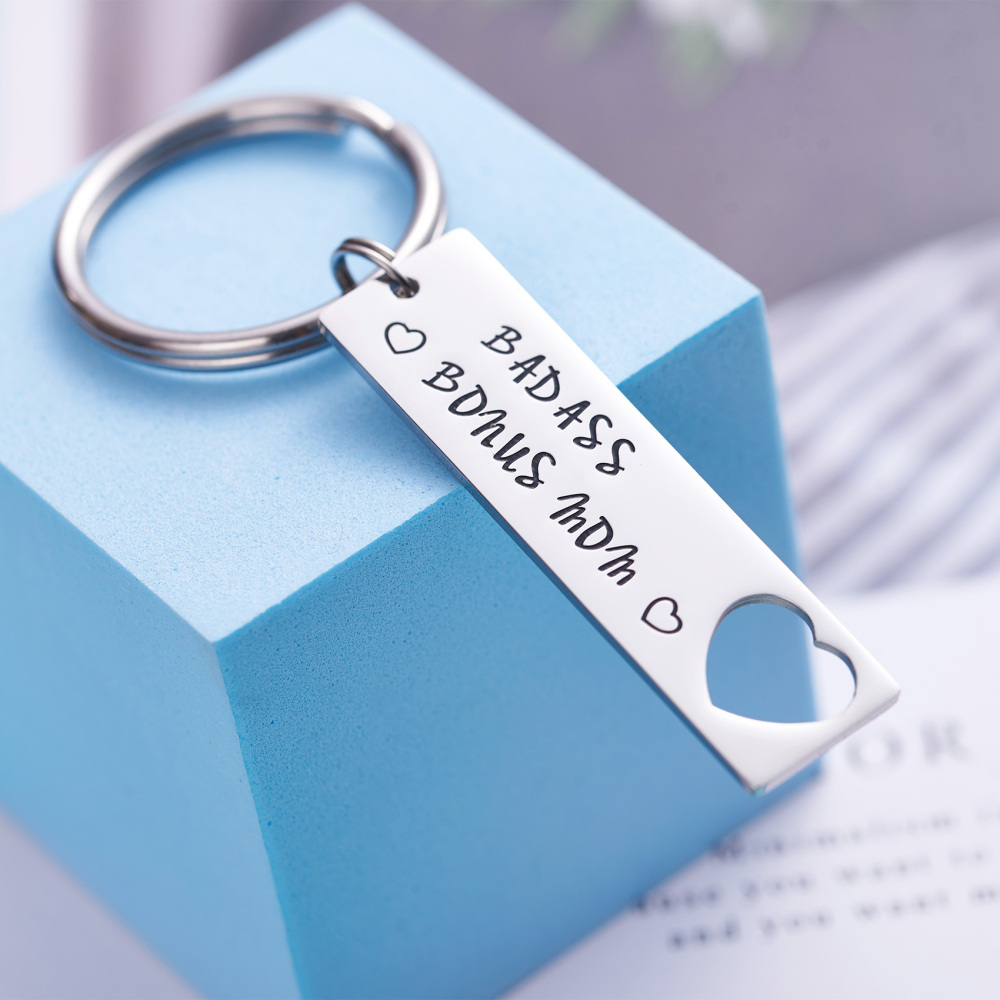 LParkin Step Mom Keychain Badass Bonus Mom Gift Step Mother