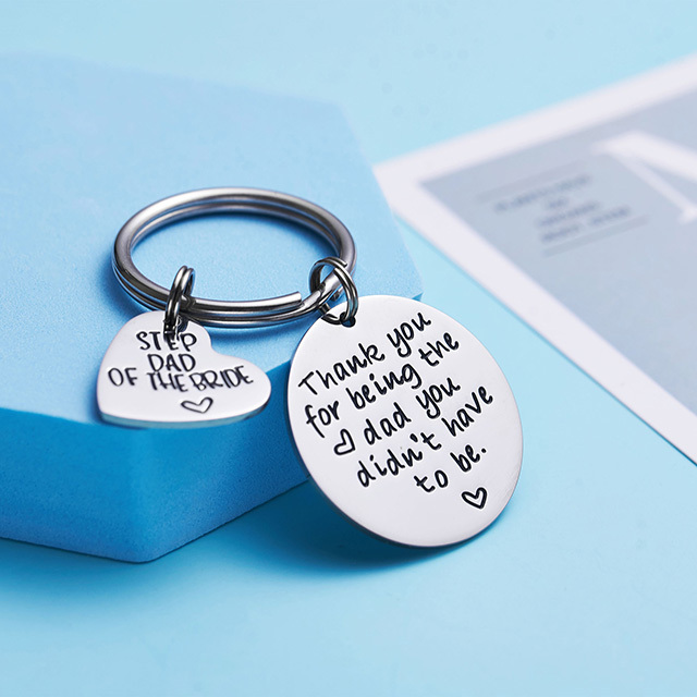 LParkin Step Dad of The Bride Gift Thank You for Being The Dad You Didn’t Have to Be Keychain Stainless Steel