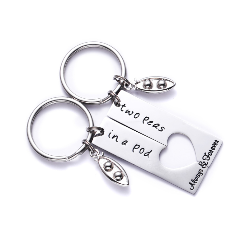 LParkin Two Peas in a Pod Funny Keychain Set BFF Friends Jewelry Set Graduation Gifts Twins Sisters Best Gift Ideas for Friendship