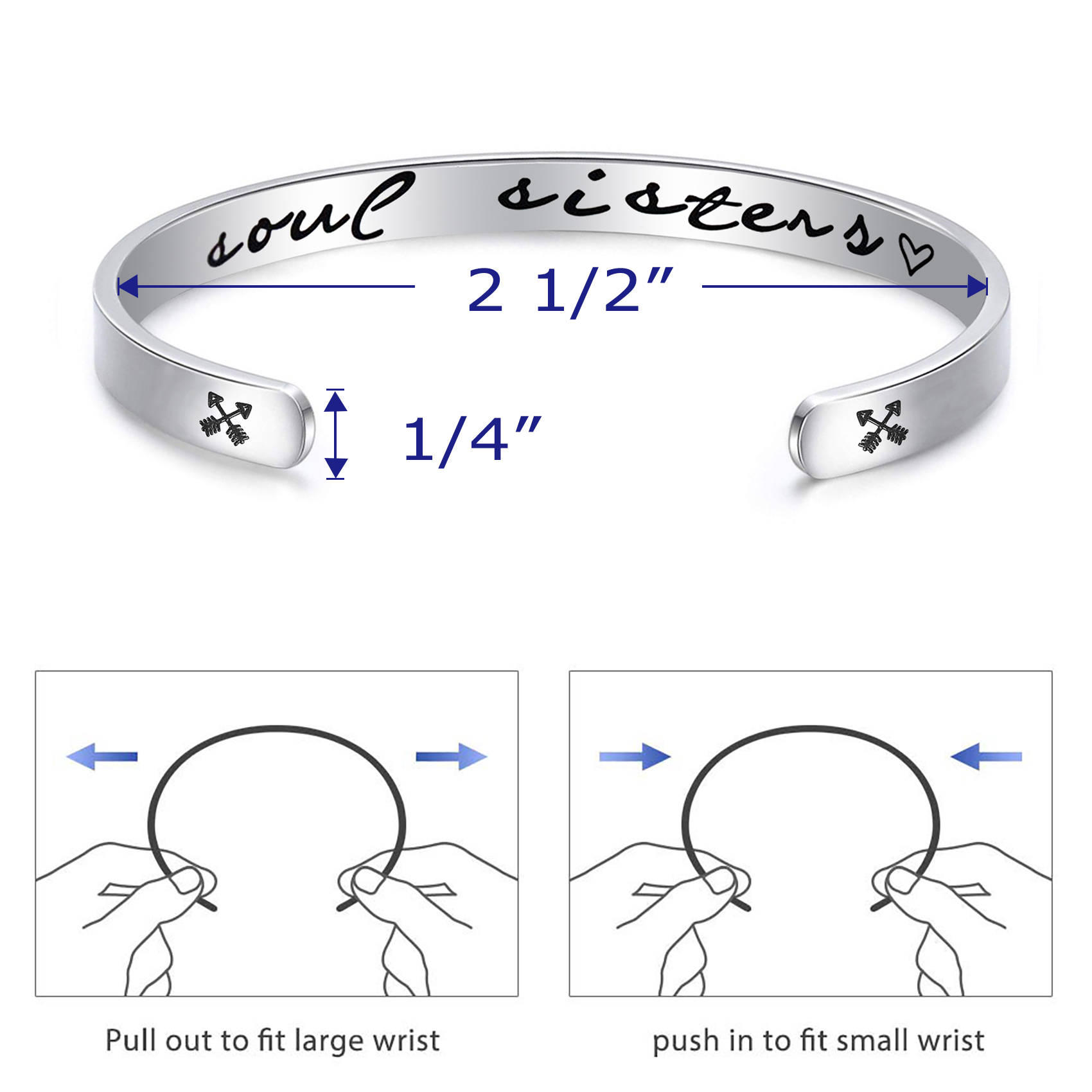 LParkin Soul Sister Bracelet Gift Jewelry BFF Bracelet Friendship Best Friend