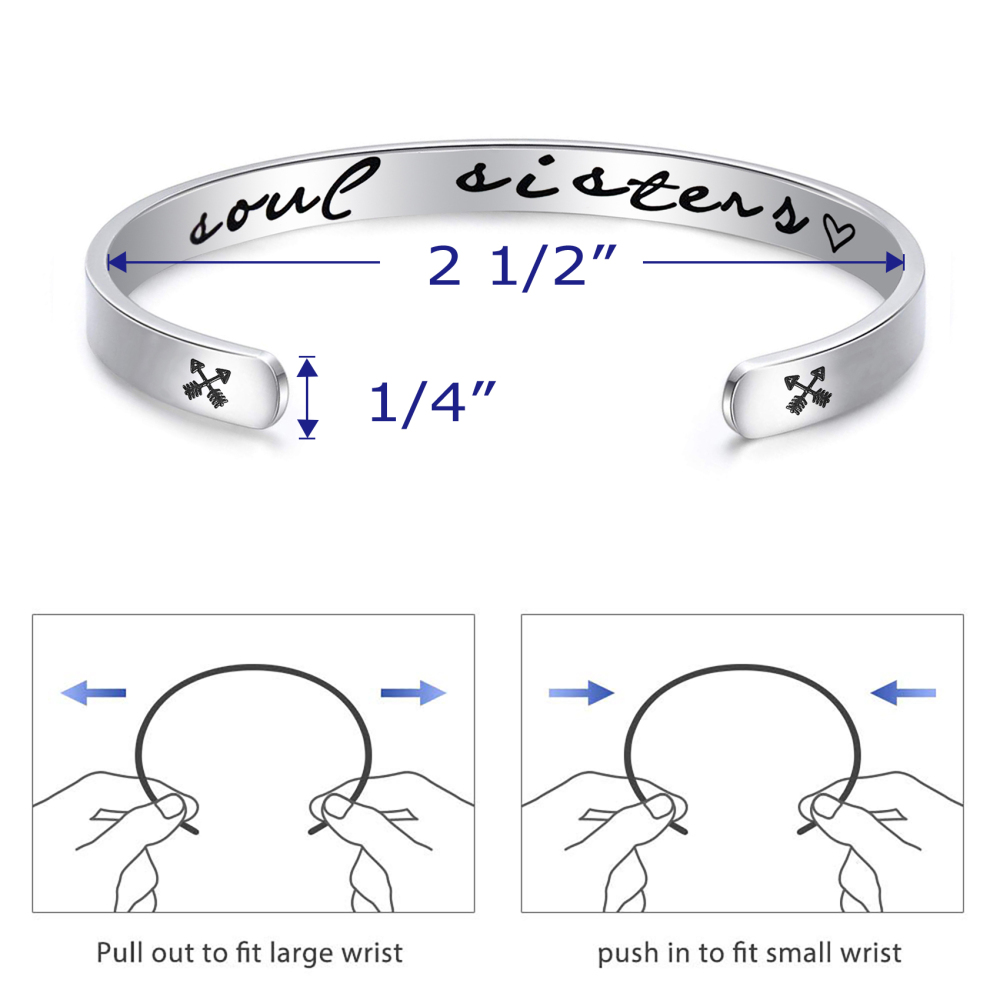 LParkin Soul Sister Bracelet Gift Jewelry BFF Bracelet Friendship Best Friend