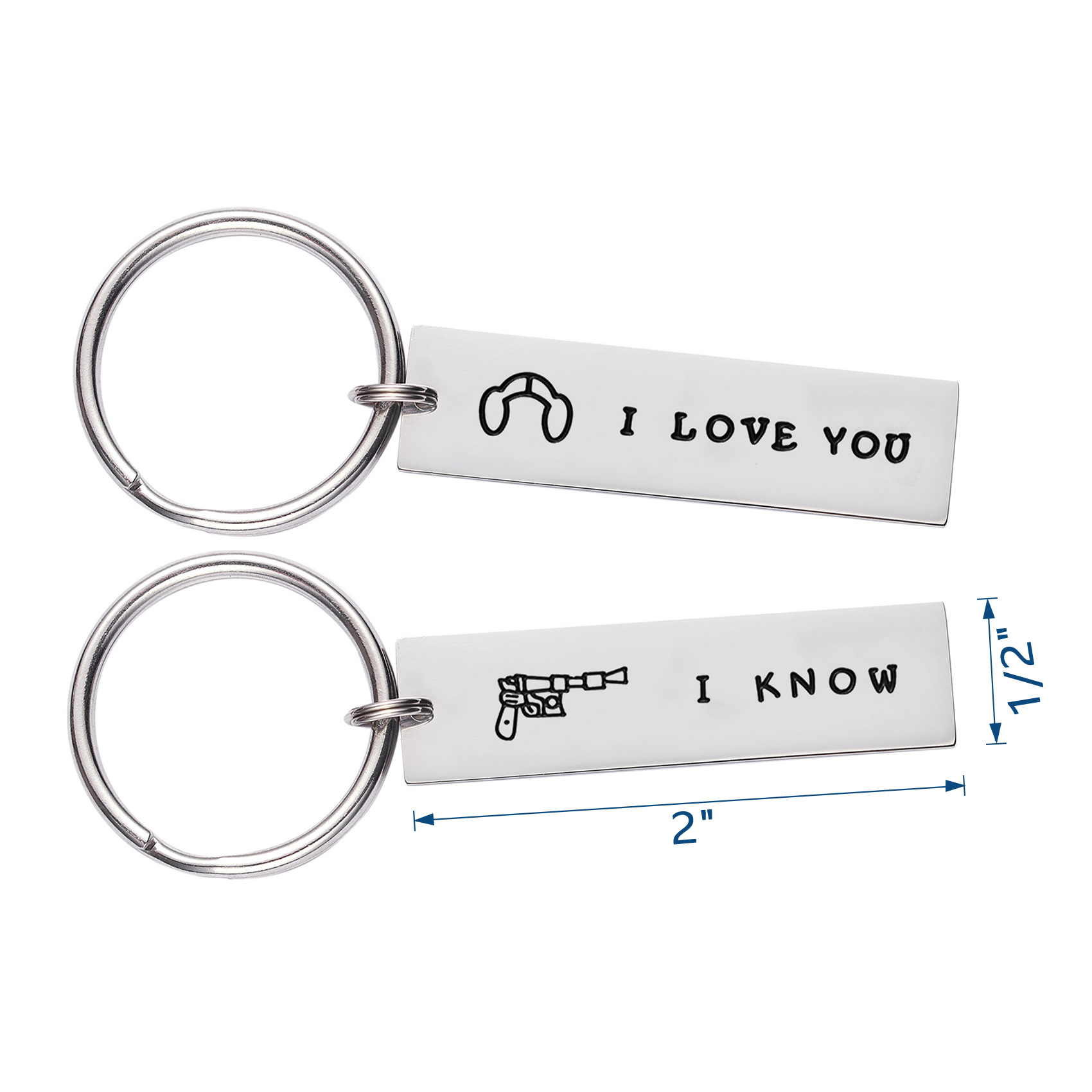 LParkin Couple Gifts for Him and Her Wedding Gifts Star Wars Jewelry I Love You I Know Keychain Girlfriend Boyfriend Husband Wife