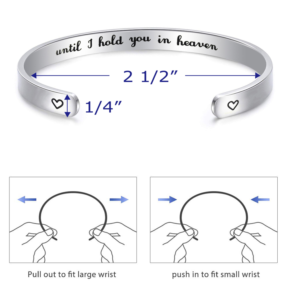 LParkin Memorial Bracelet I'll Hold You in My Heart Until I Hold You in Heaven Gifts for Her Remembrance Jewelry