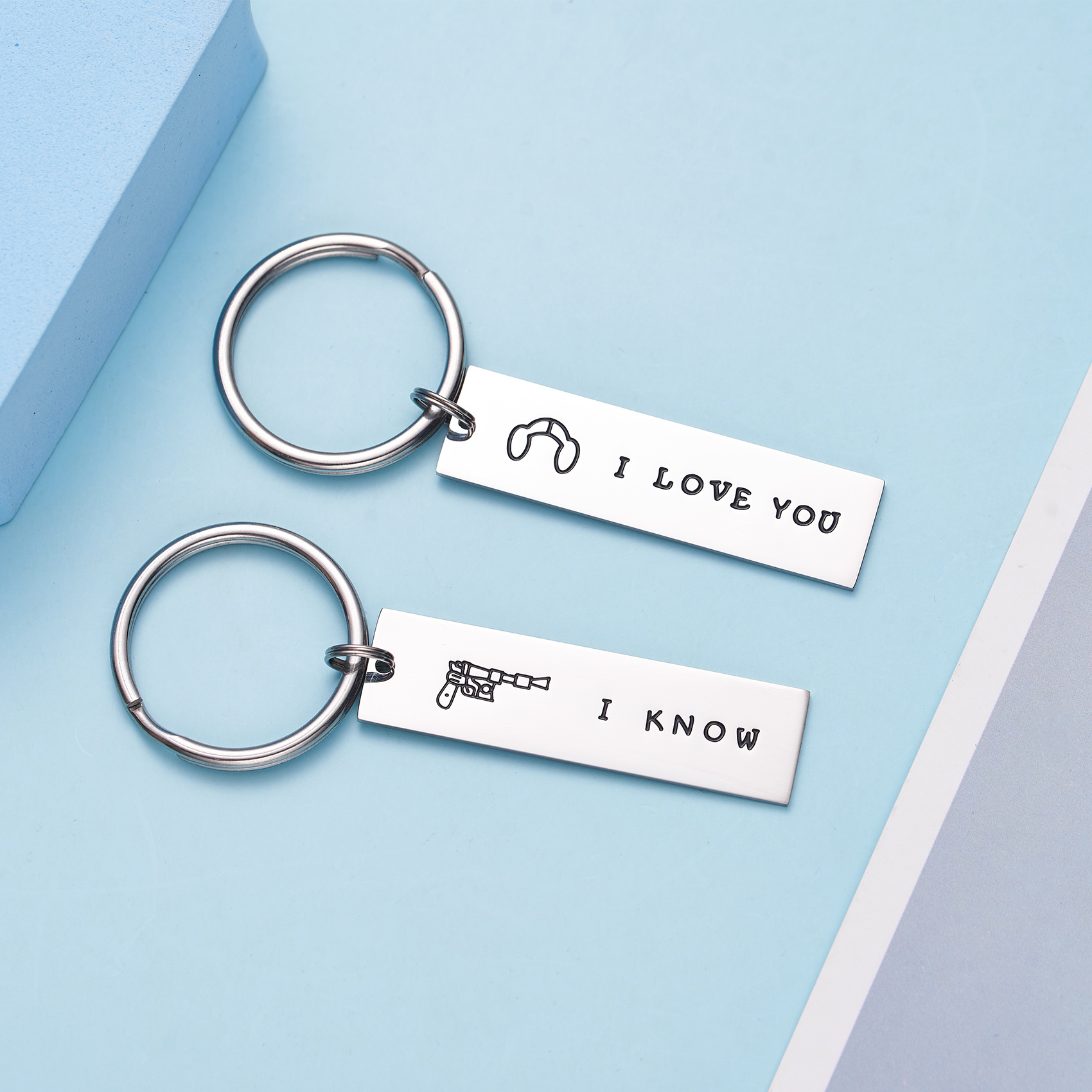 LParkin Couple Gifts for Him and Her Wedding Gifts Star Wars Jewelry I Love You I Know Keychain Girlfriend Boyfriend Husband Wife