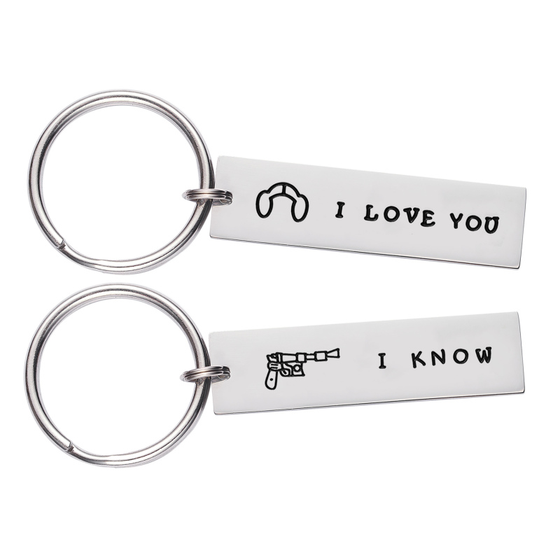 LParkin Couple Gifts for Him and Her Wedding Gifts Star Wars Jewelry I Love You I Know Keychain Girlfriend Boyfriend Husband Wife