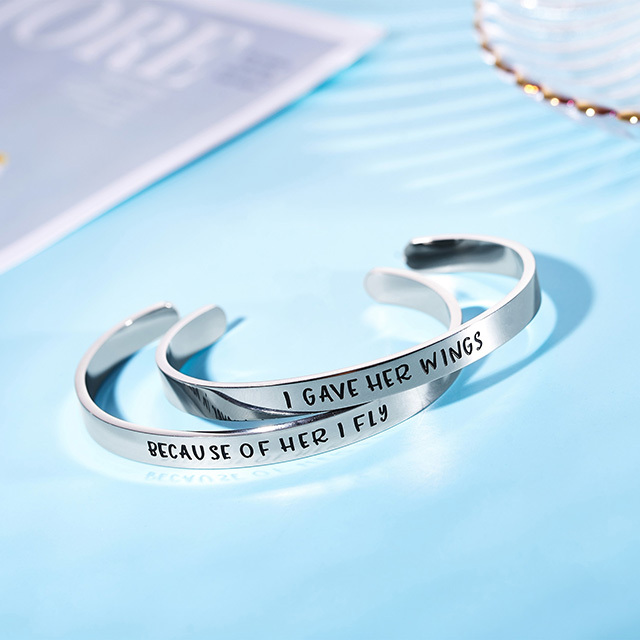LParkin Mother Daughter Bracelets Together Forever Never Apart Bracelets Gifts for Mom Like Mother Like Daughter Mom from Daughter Birthday Set of 2 B