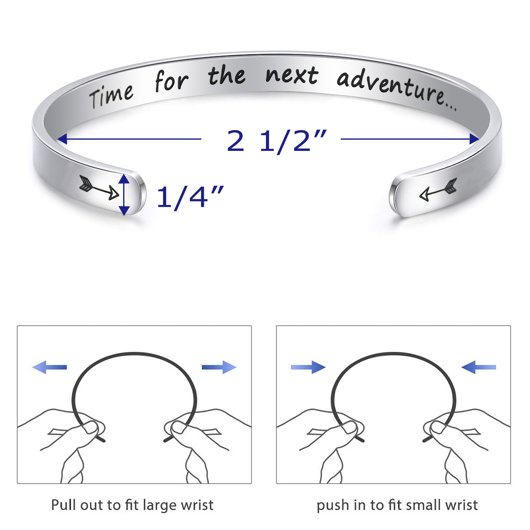 LParkin Time for The Next Adventure College Graduation Gift Bracelet Inspirational Jewelry High School Graduate Gift for Daughter