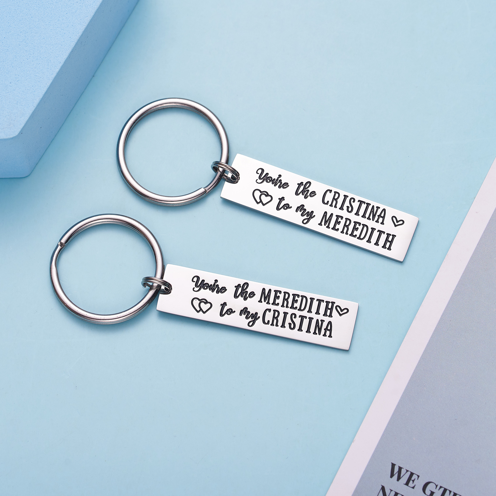 LParkin Meredith and Cristina Keychain Set -You're The Cristina to My Meredith You're The Meredith to My Cristina - Best Friends Set