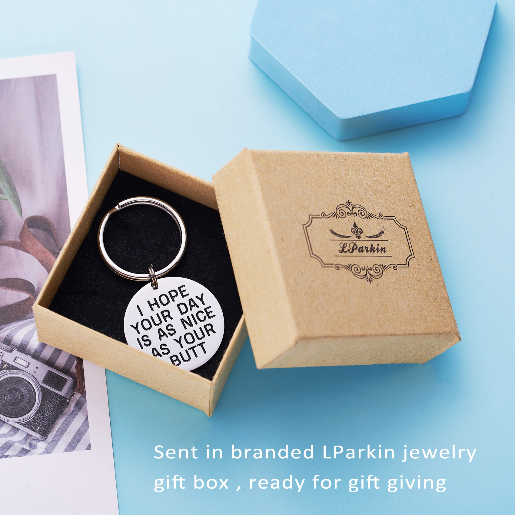 LParkin I Hope Your Day is As Nice As My/Your Butt Keychain Boyfriend Girlfriend Keychain Jewelry