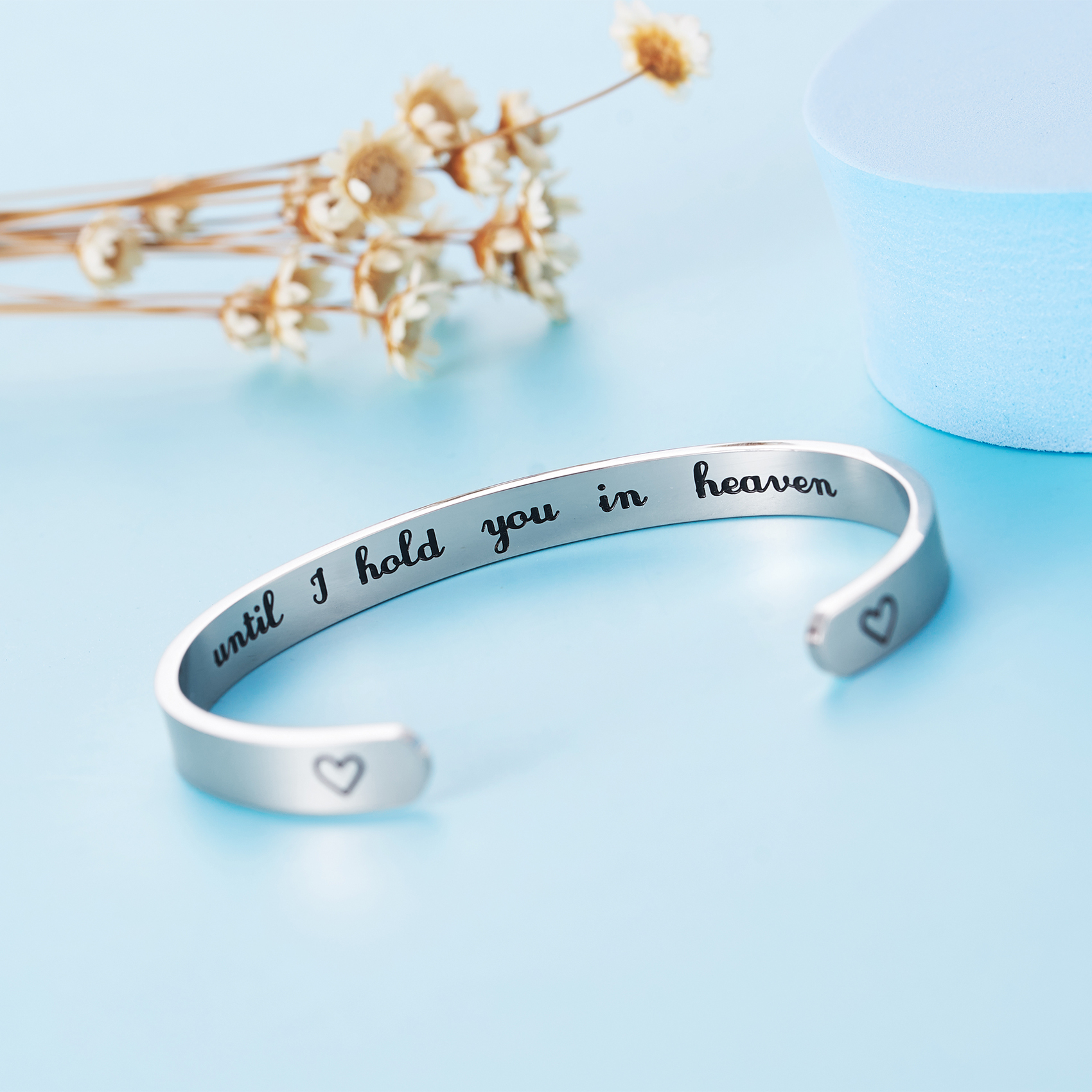 LParkin Memorial Bracelet I'll Hold You in My Heart Until I Hold You in Heaven Gifts for Her Remembrance Jewelry