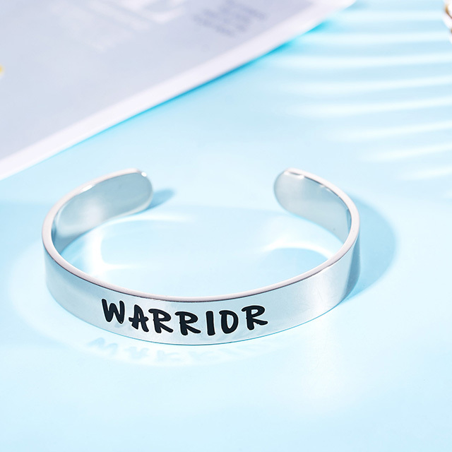 LParkin Inspirational Message Warrior Bracelet Jewelry Be Brave There are People Rotting for You Inspiration Chemo Sympathy Gift Message Bracelet