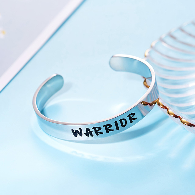 LParkin Inspirational Message Warrior Bracelet Jewelry Be Brave There are People Rotting for You Inspiration Chemo Sympathy Gift Message Bracelet