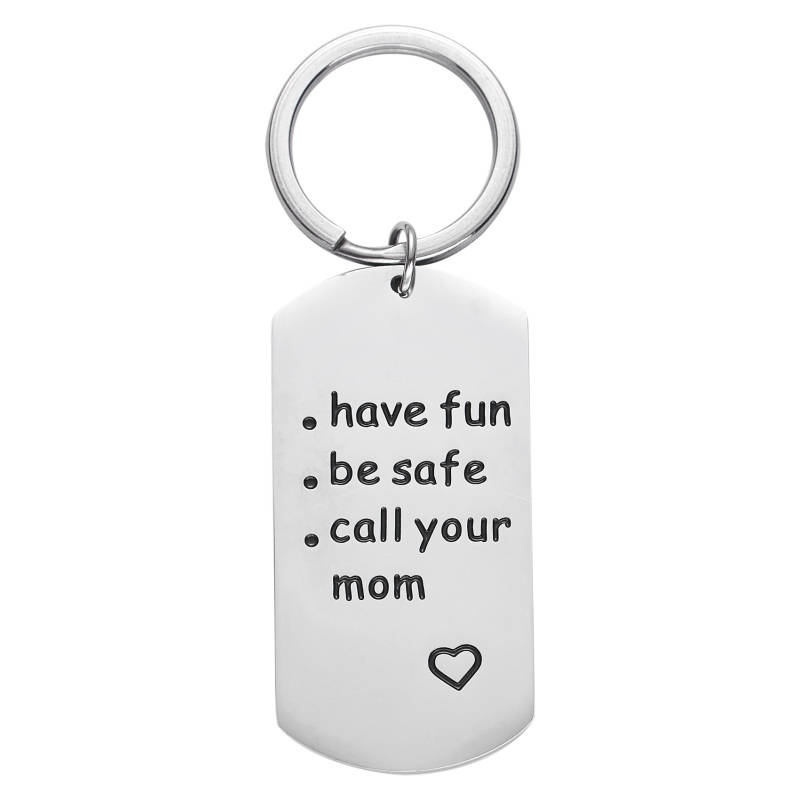 LParkin College Student Gifts High School Graduation Gifts Fun Keychain for Daughter Mom- Have Fun Be Safe Call Your Mom Keychain for Her Him