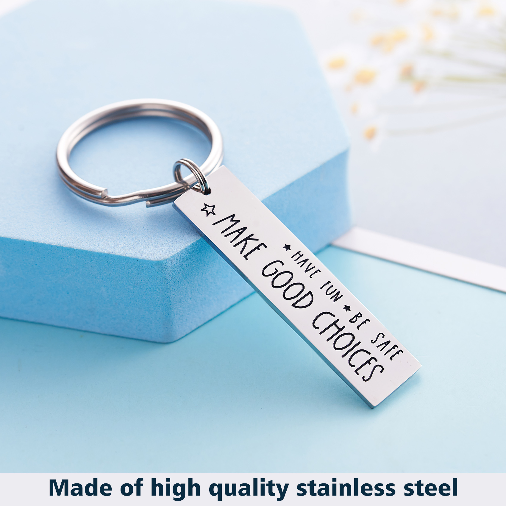 LParkin College Student Gifts High School Graduation Gifts Fun Keychain for Daughter Mom- Have Fun Be Safe Call Your Mom Keychain for Her Him