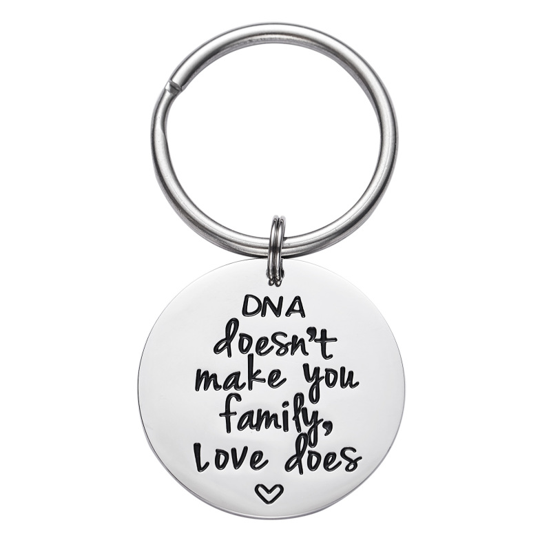 LParkin Stepdad Keychain Stepfather Gift Step DNA Doesn't Make You Family Love Does Gift for Stepdad