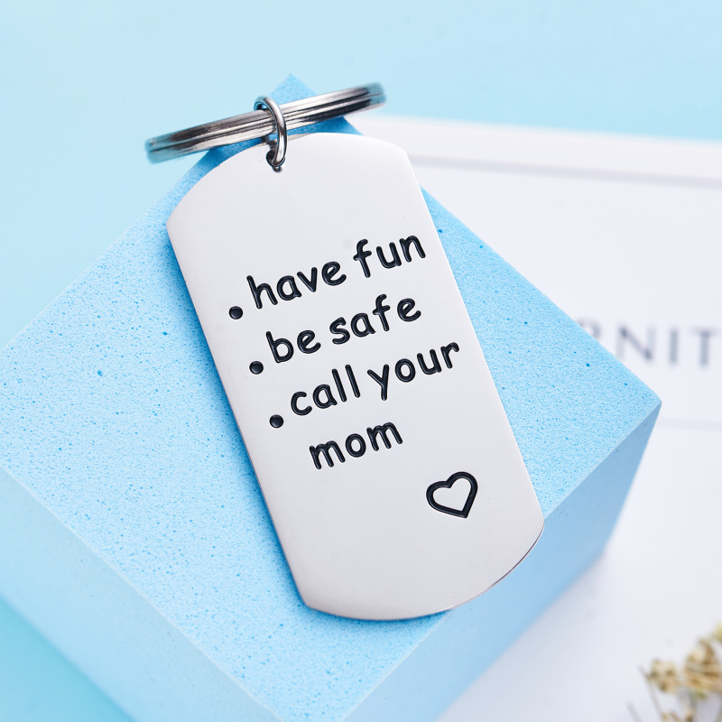 LParkin College Student Gifts High School Graduation Gifts Fun Keychain for Daughter Mom- Have Fun Be Safe Call Your Mom Keychain for Her Him