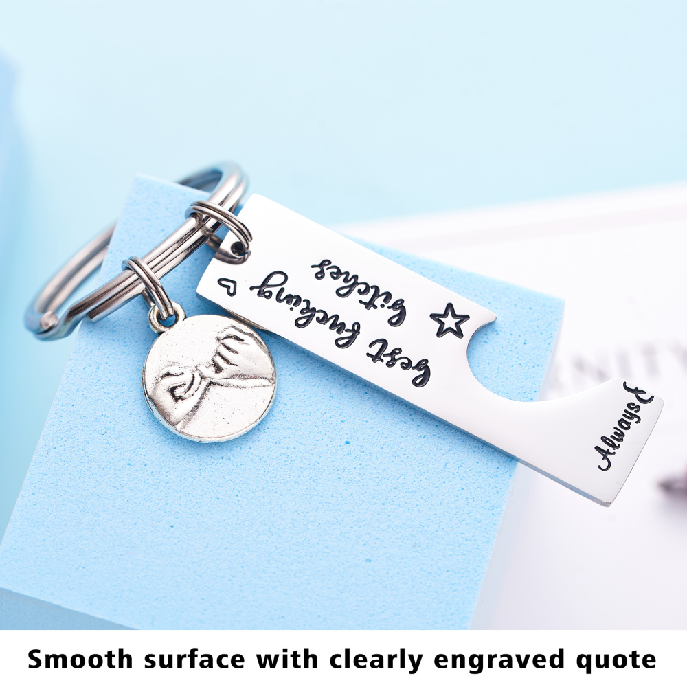 LParkin Best Friend Keychain Set of 2 Best Bitches for Life BFF Sister Gift Bestie Gifts Christams Birthday Maid of Honor Gift Bitches Love Forever Ke