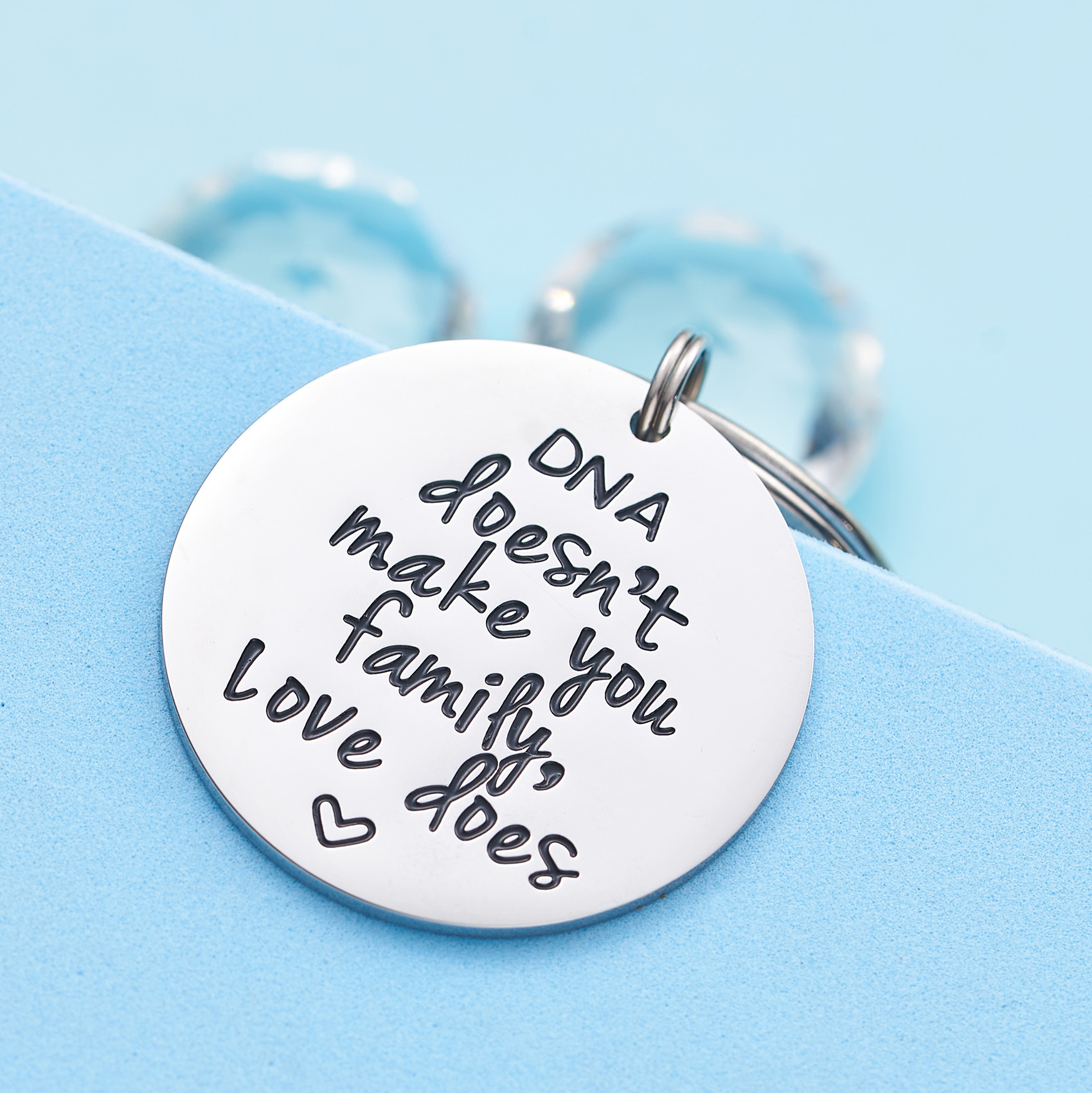 LParkin Stepdad Keychain Stepfather Gift Step DNA Doesn't Make You Family Love Does Gift for Stepdad