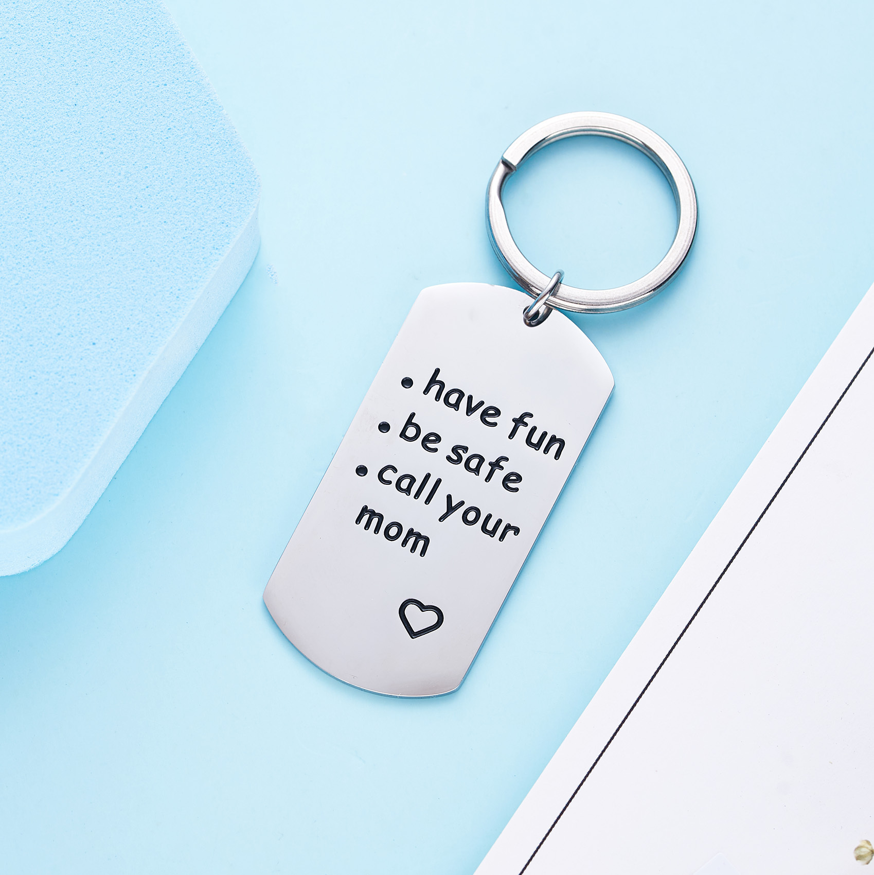 LParkin College Student Gifts High School Graduation Gifts Fun Keychain for Daughter Mom- Have Fun Be Safe Call Your Mom Keychain for Her Him