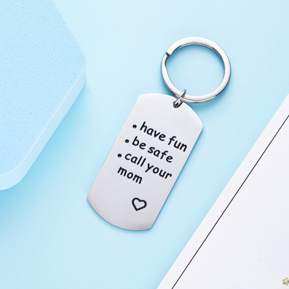 LParkin College Student Gifts High School Graduation Gifts Fun Keychain for Daughter Mom- Have Fun Be Safe Call Your Mom Keychain for Her Him
