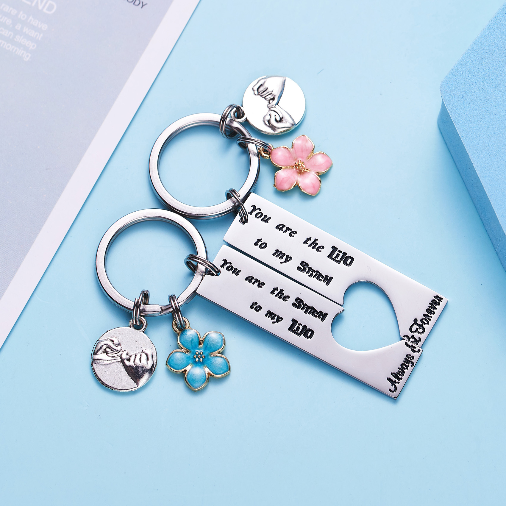 LParkin Lilo and Stitch Best Friend Keychain Friendship Gift You are The Lilo to My Stitch Lilo and Stitch Inspired Keychain Gift for BFF