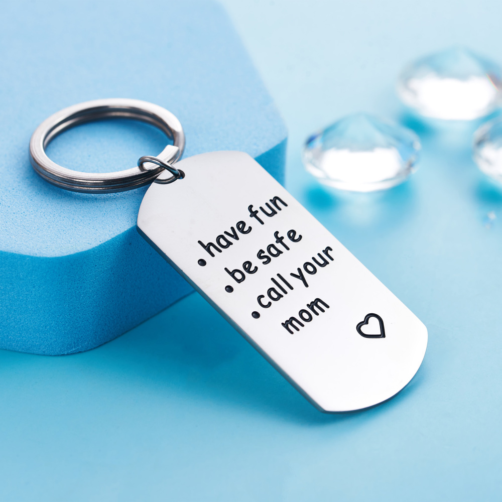 LParkin College Student Gifts High School Graduation Gifts Fun Keychain for Daughter Mom- Have Fun Be Safe Call Your Mom Keychain for Her Him