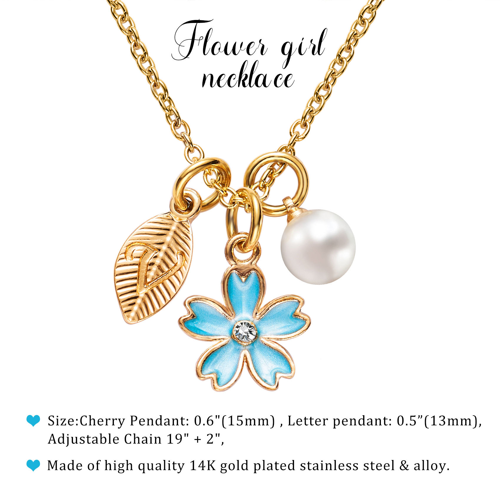 Flower Girl Necklace Proposal, Flower Girl Necklace with Initial, Will You Be My Flower Girl Gift, Flower Jewelry for Girl