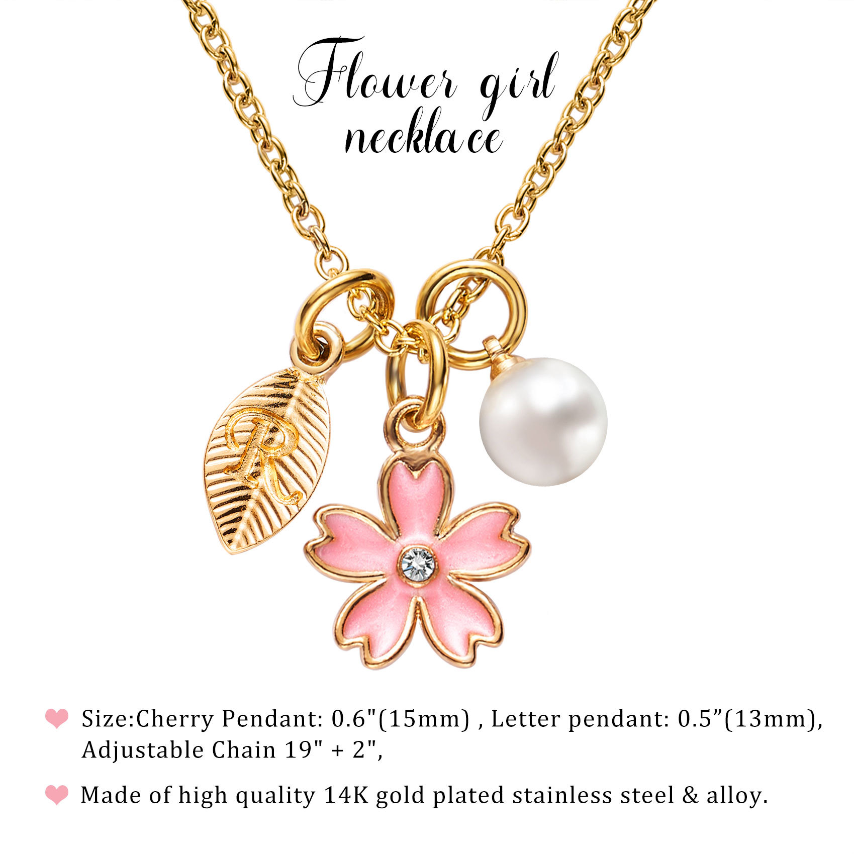 Flower Girl Necklace Proposal, Flower Girl Necklace with Initial, Will You Be My Flower Girl Gift, Flower Jewelry for Girl