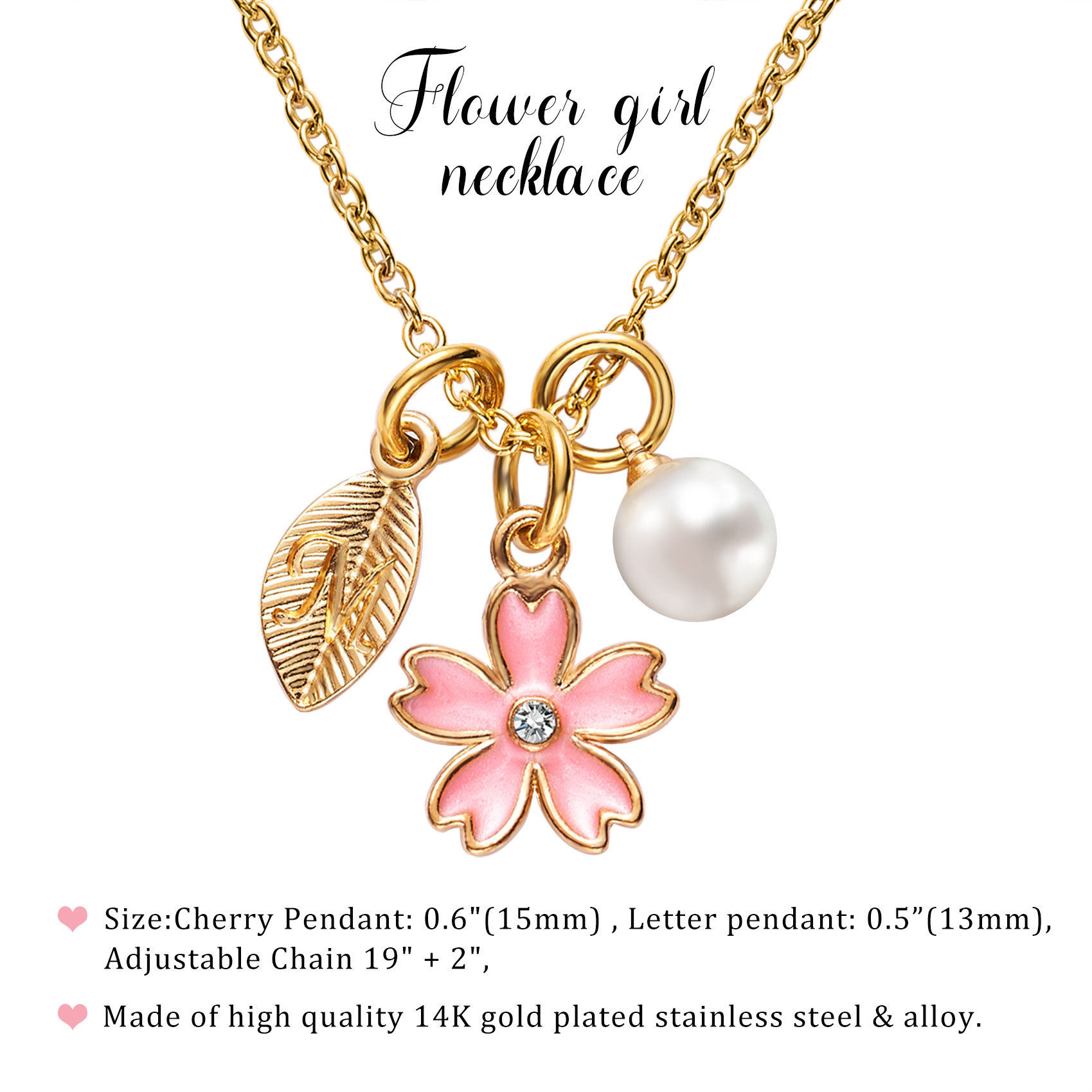 Flower Girl Necklace Proposal, Flower Girl Necklace with Initial, Will You Be My Flower Girl Gift, Flower Jewelry for Girl