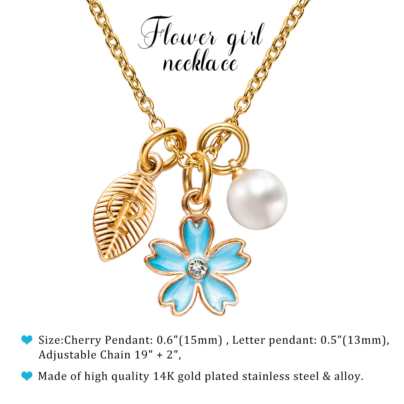 Flower Girl Necklace Proposal, Flower Girl Necklace with Initial, Will You Be My Flower Girl Gift, Flower Jewelry for Girl