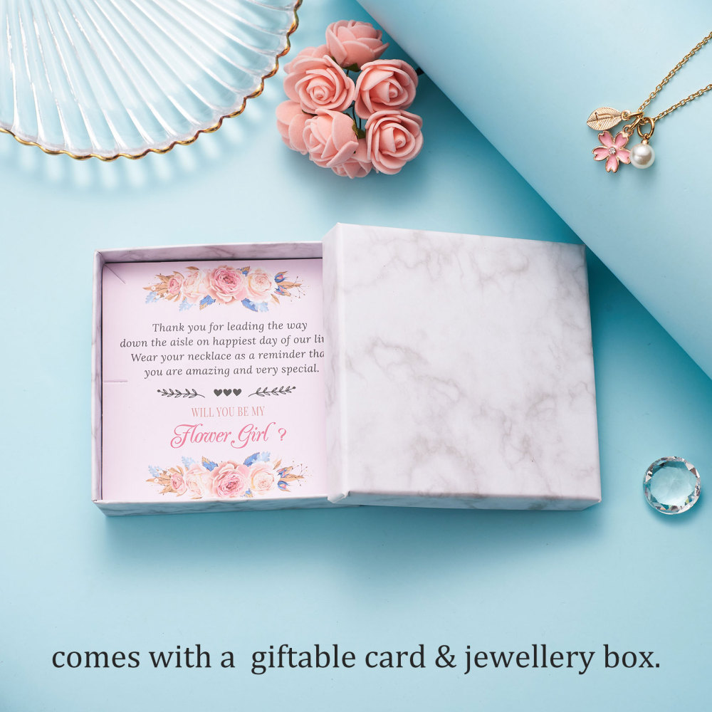 Flower Girl Necklace Proposal, Flower Girl Necklace with Initial, Will You Be My Flower Girl Gift, Flower Jewelry for Girl