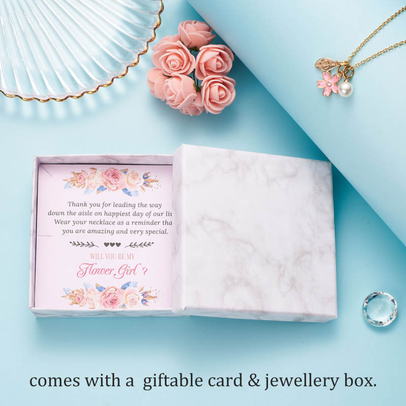 Flower Girl Necklace Proposal, Flower Girl Necklace with Initial, Will You Be My Flower Girl Gift, Flower Jewelry for Girl
