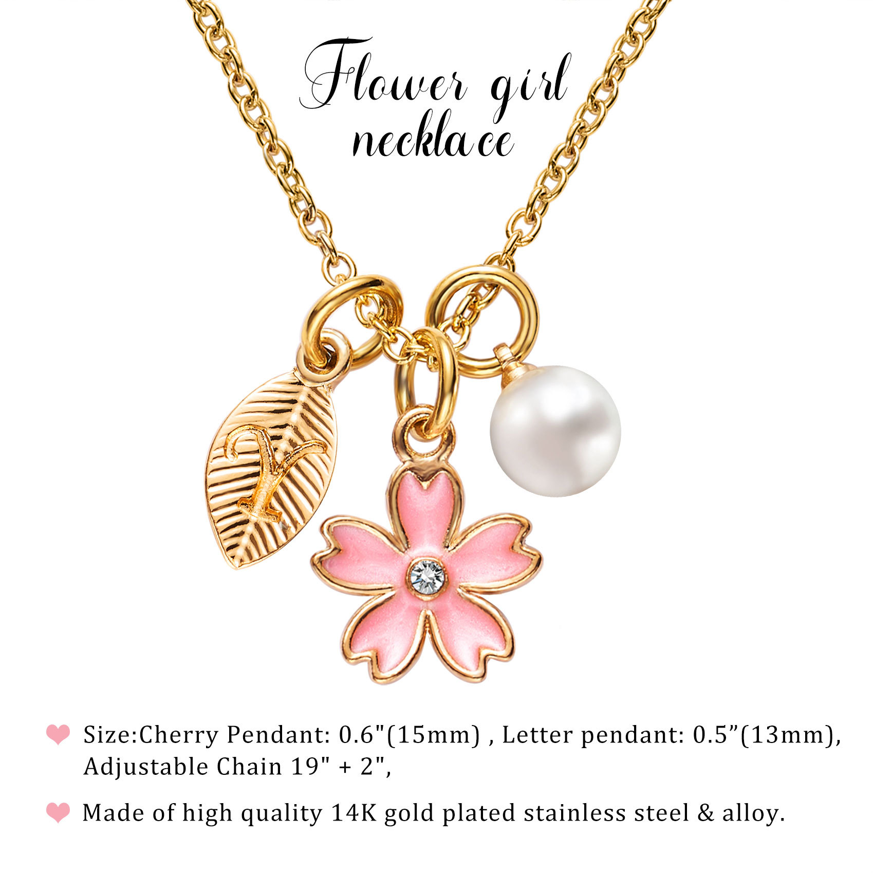 Flower Girl Necklace Proposal, Flower Girl Necklace with Initial, Will You Be My Flower Girl Gift, Flower Jewelry for Girl