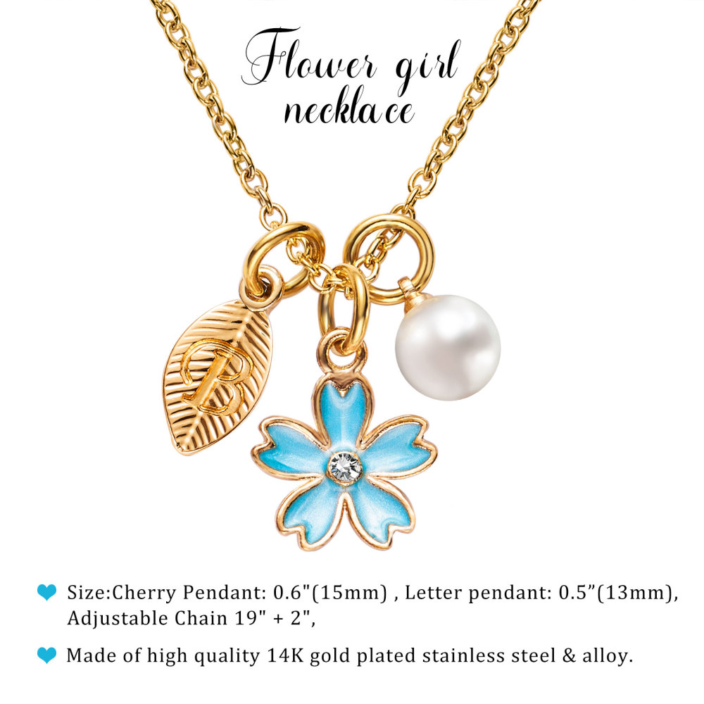 Flower Girl Necklace Proposal, Flower Girl Necklace with Initial, Will You Be My Flower Girl Gift, Flower Jewelry for Girl