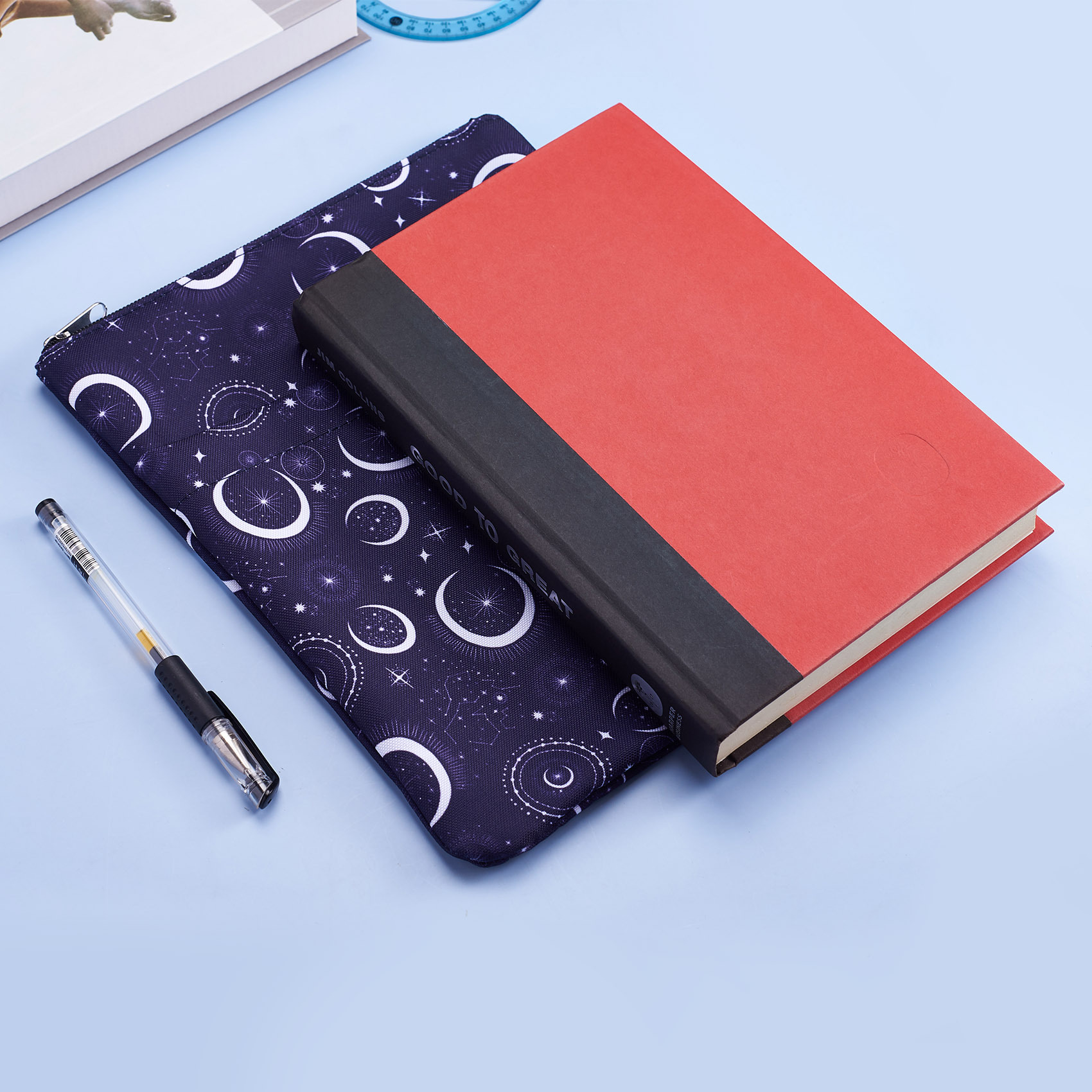 Book Sleeve Moon and Star Book Protector, Book Covers for Paperbacks, Washable Fabric, Book Sleeves with Zipper, Medium 11 Inch X 8.7 Inch