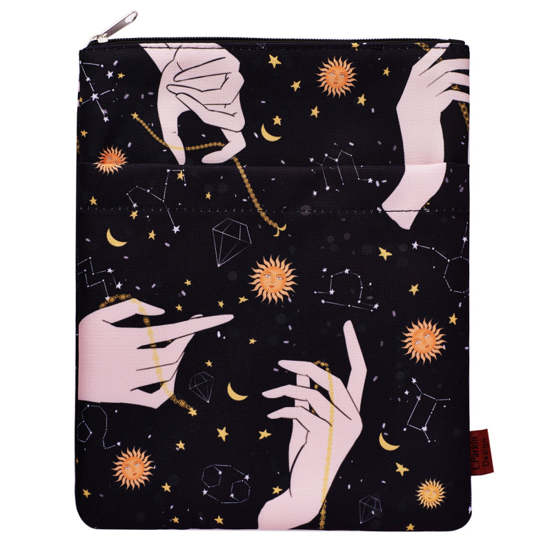 Book Sleeve Sun Constellations, Book Covers for Paperbacks, Washable Fabric, Book Sleeves with Zipper, Medium 11 Inch X 8.7 Inch Book Lover Gifts