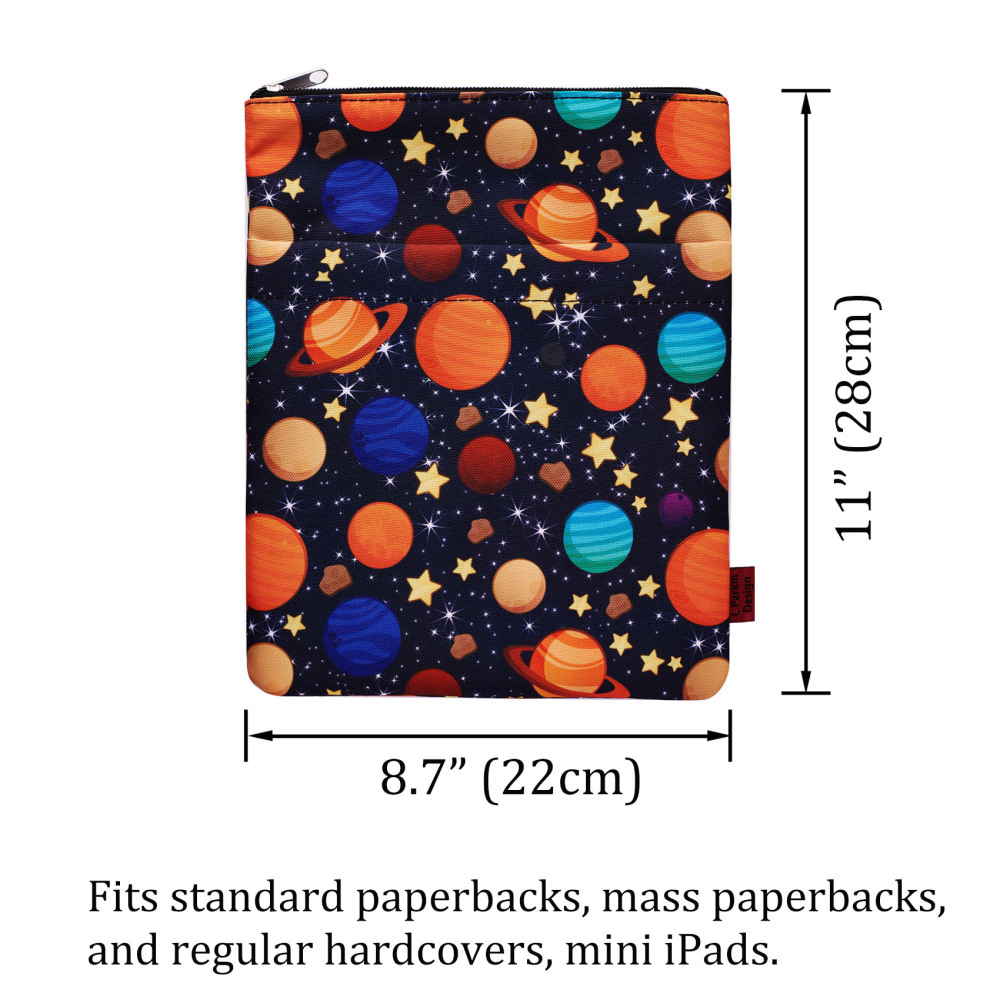 Book Sleeve Galaxy Space Book Protector, Book Covers for Paperbacks, Washable Fabric, Book Sleeves with Zipper, Medium 11 Inch X 8.7 Inch Bookish Gift